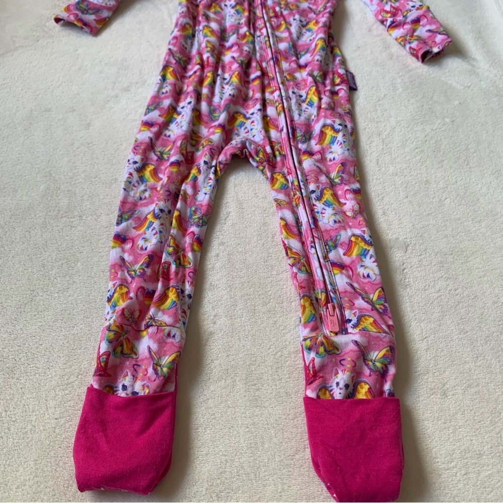 Posh Peanut Pink Lisa Frank Rainbow Zip Sleeper Size 9/12 Months - Picture 2 of 9